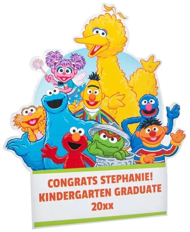 Yard Sign Decor Prop 5 Foot Cutout Sesame Street Kindergarten Graduate Personalized Life Size Birthday Party Home