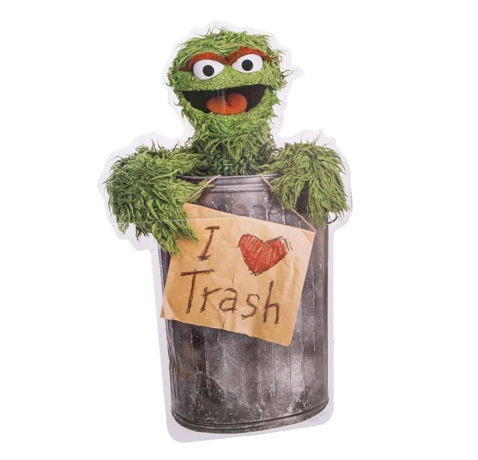 Yard Sign Decor Prop 4 Foot Cutout Sesame Street Oscar the Grouch Puppet Life Size Birthday Party Home