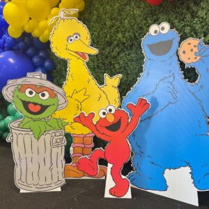 Yard Sign Decor Prop Cutout Sesame Street Characters Life Size Birthday Party Home