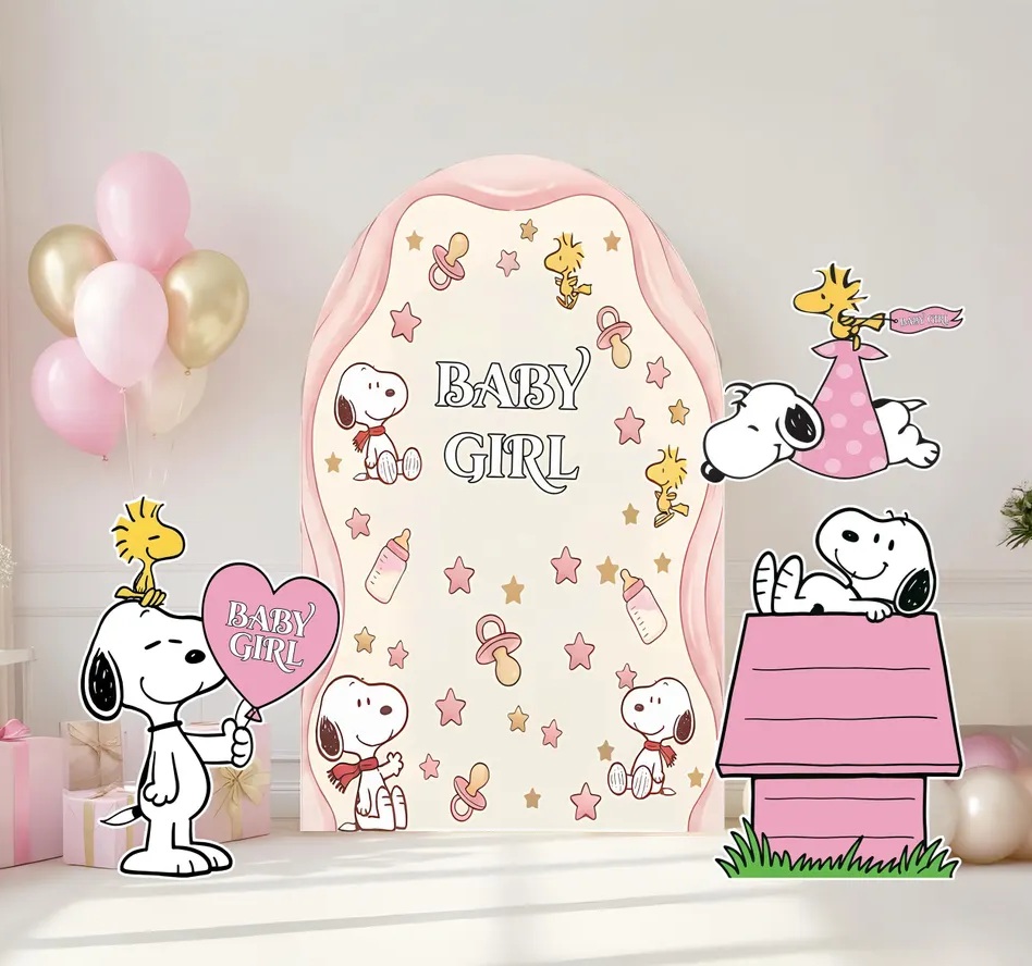 Yard Sign Decor Prop Cutout Snoopy Baby Girl Baby Shower Life Size Birthday Party Home