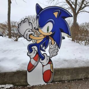 Yard Sign Decor Prop 4 Foot Cutout Sonic the Hedgehog Sonic X Life Size Birthday Party Home