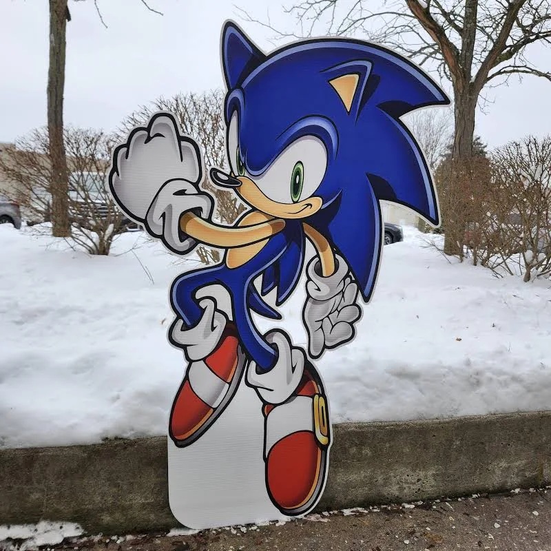 Yard Sign Decor Prop 4 Foot Cutout Sonic the Hedgehog Sonic X Life Size Birthday Party Home