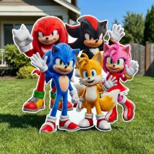 Yard Sign Decor Prop 5 Foot Cutout Sonic the Hedgehog Movie Characters Life Size Birthday Party Home