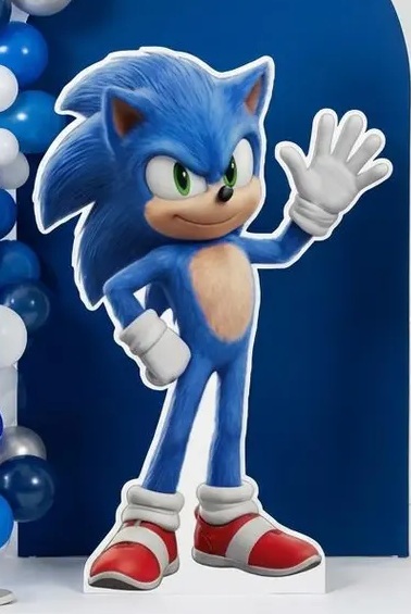 Yard Sign Decor Prop 4 Foot Cutout Sonic the Hedgehog Movie Sonic Life Size Birthday Party Home