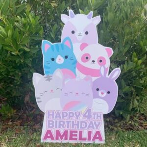 Yard Sign Decor Prop 4 Foot Cutout Squishmallows Personalized Life Size Birthday Party Home