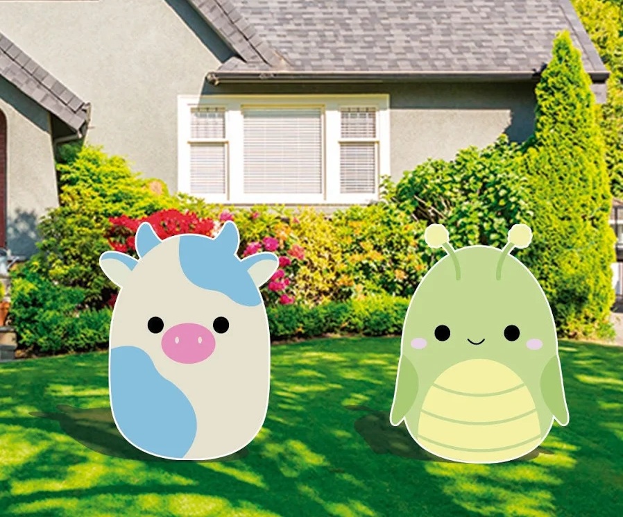 Yard Sign Decor Prop Cutout Squishmallows Cow Bug Life Size Birthday Party Home
