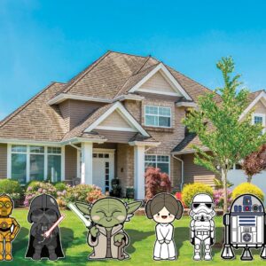 Yard Sign Decor Prop Cutout Star Wars Chibi Characters Life Size Birthday Party Home