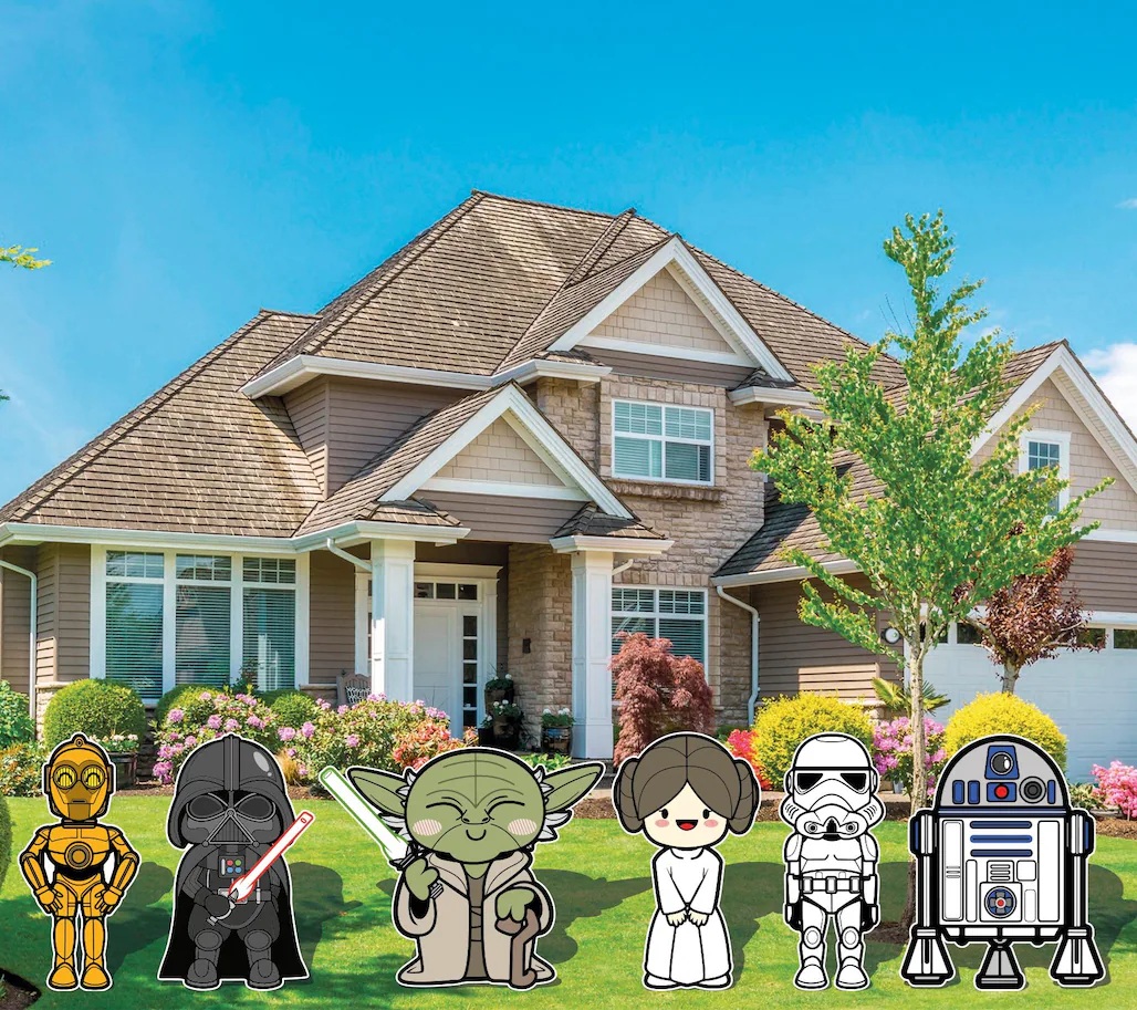 Yard Sign Decor Prop Cutout Star Wars Chibi Characters Life Size Birthday Party Home