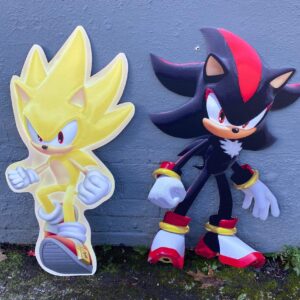 Yard Sign Decor Prop Cutout Sonic the Hedgehog Modern Super Sonic Shadow Life Size Birthday Party Home