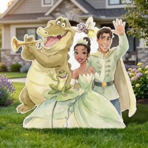 Yard Sign Decor Prop 5 Foot Cutout Princess and The Frog Tiana Friends Life Size Birthday Party Home