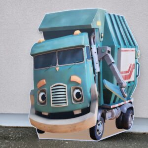 Yard Sign Decor Prop 4 Foot Cutout Trash Truck Life Size Birthday Party Home