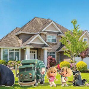 Yard Sign Decor Prop Cutout Trash Truck Characters Life Size Birthday Party Home