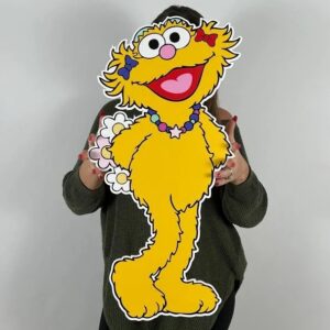 Yard Sign Decor Prop 3 Foot Cutout Sesame Street Zoe Life Size Birthday Party Home