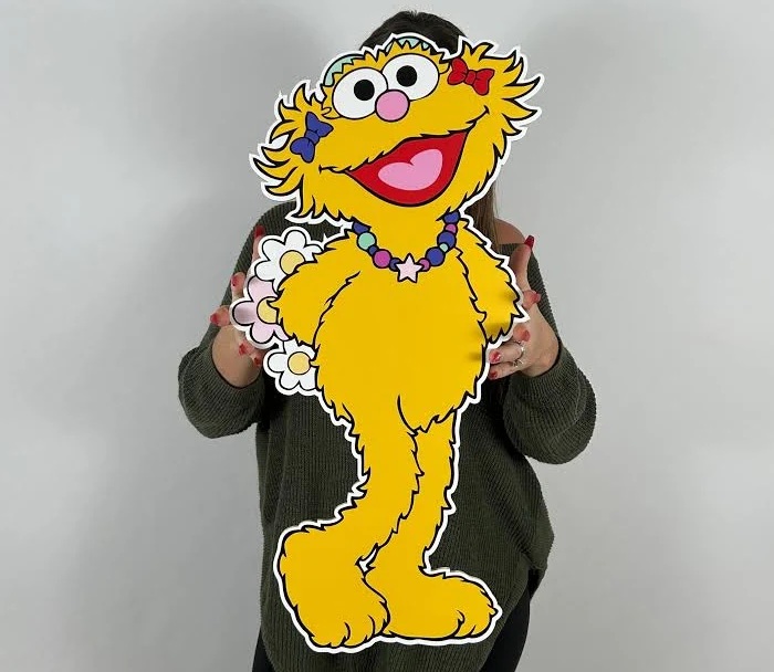 Yard Sign Decor Prop 3 Foot Cutout Sesame Street Zoe Life Size Birthday Party Home