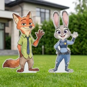 Yard Sign Decor Prop Cutout Zootopia Nick Judy Life Size Birthday Party Home
