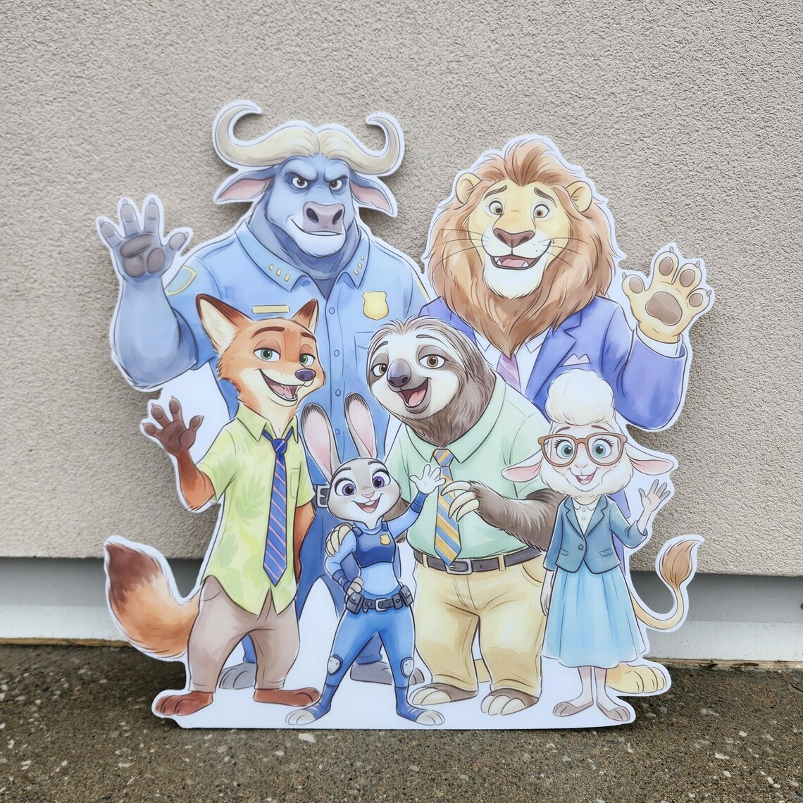 Yard Sign Decor Prop 4 Foot Cutout Zootopia Characters Life Size Birthday Party Home